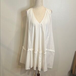 ANTHROPOLOGIE COTTON DRESS FULLY LINED VNECK BUTTON BACK RACERBACK  NWT SIZE MP